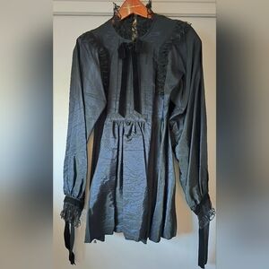 Anna Sui Black Lace & Velvet Blouse